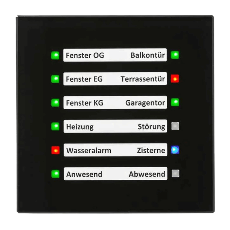 MDT Glas-LED-Anzeige SCN-GLED1S.01S – Glas schwarz/schwarz