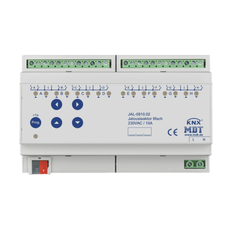 MDT JAL-0810.02 KNX Jalousieaktor – 8-fach, 8TE REG, 8 A, 230 V AC