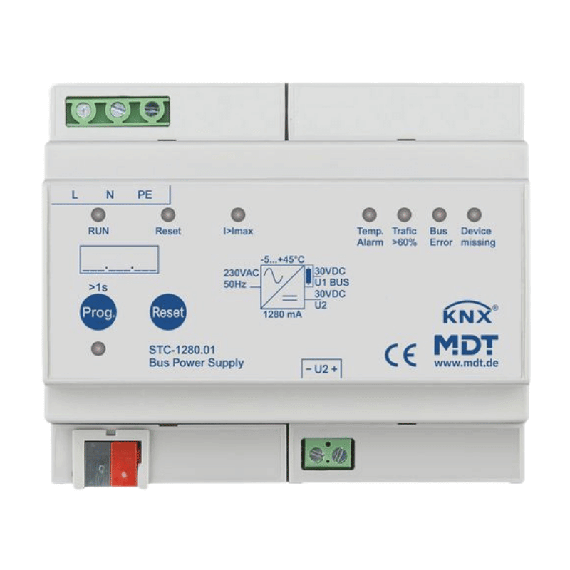 MDT KNX-Busspannungsversorgung STC-1280.01 – 1280 mA, Diagnosefunktion