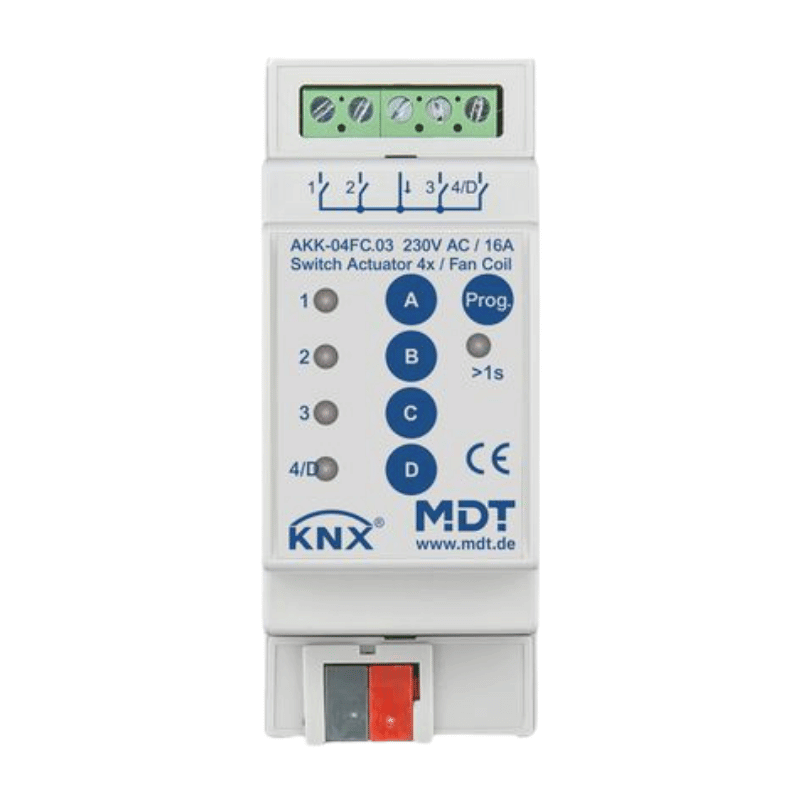 MDT KNX-Fan-Coil-Aktor Kompakt AKK-04FC.03 – 4-fach, UP