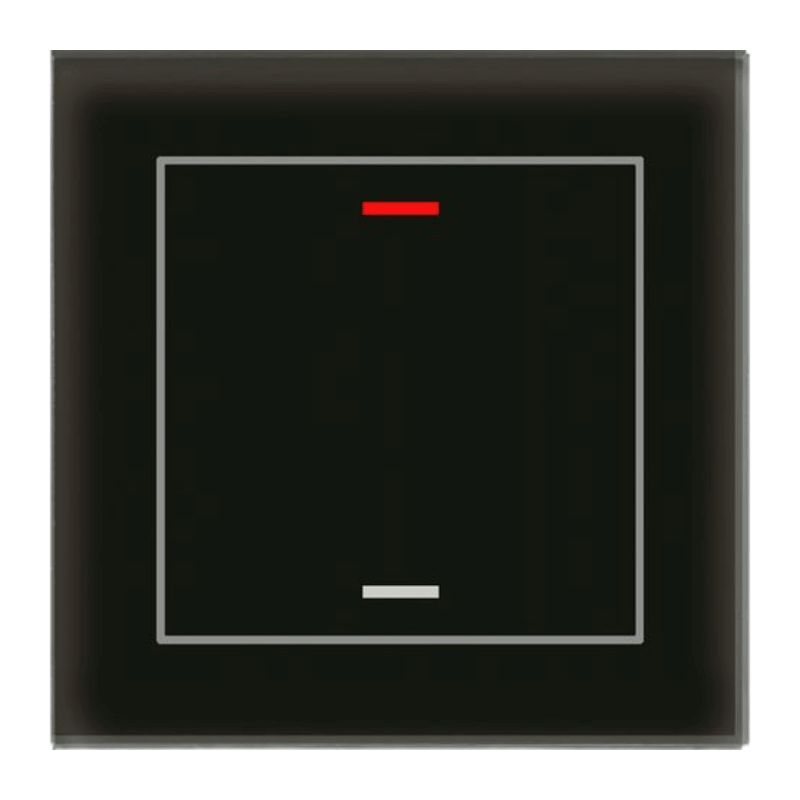 MDT KNX-Glastaster II Light BE-GTL10S.01S – 1-fach, neutral, Glas schwarz/schwarz