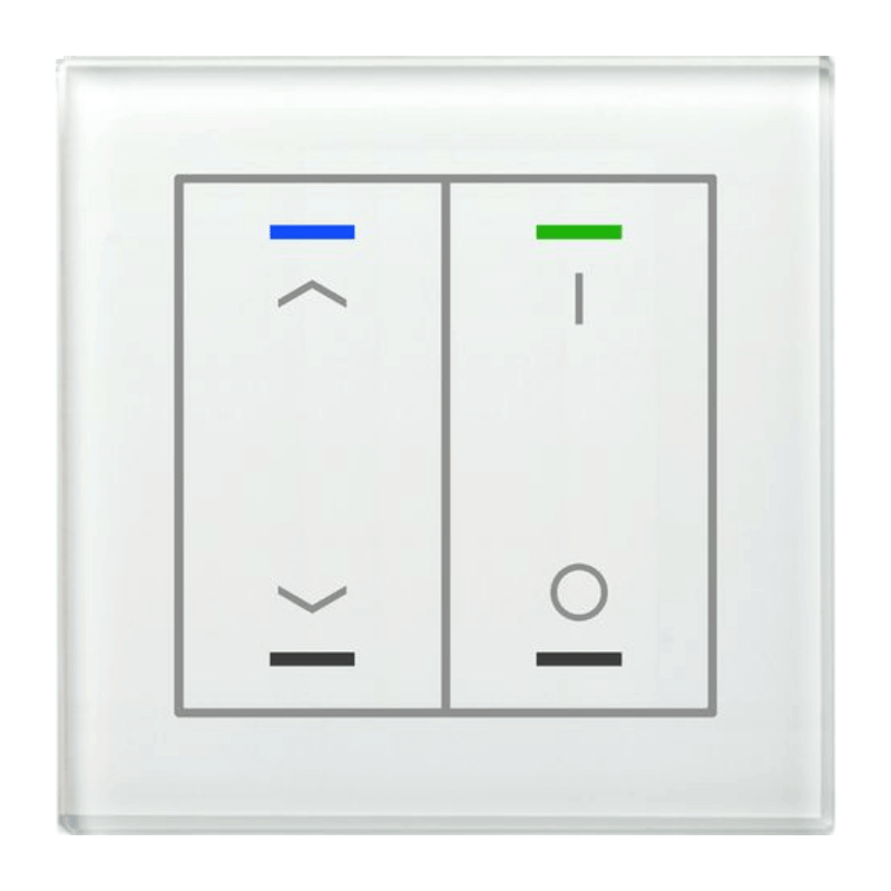 MDT KNX-Glastaster II Light BE-GTL2TW.C1 – 2-fach, IO, Pfeile, mit Temperatursensor, Glas weiß