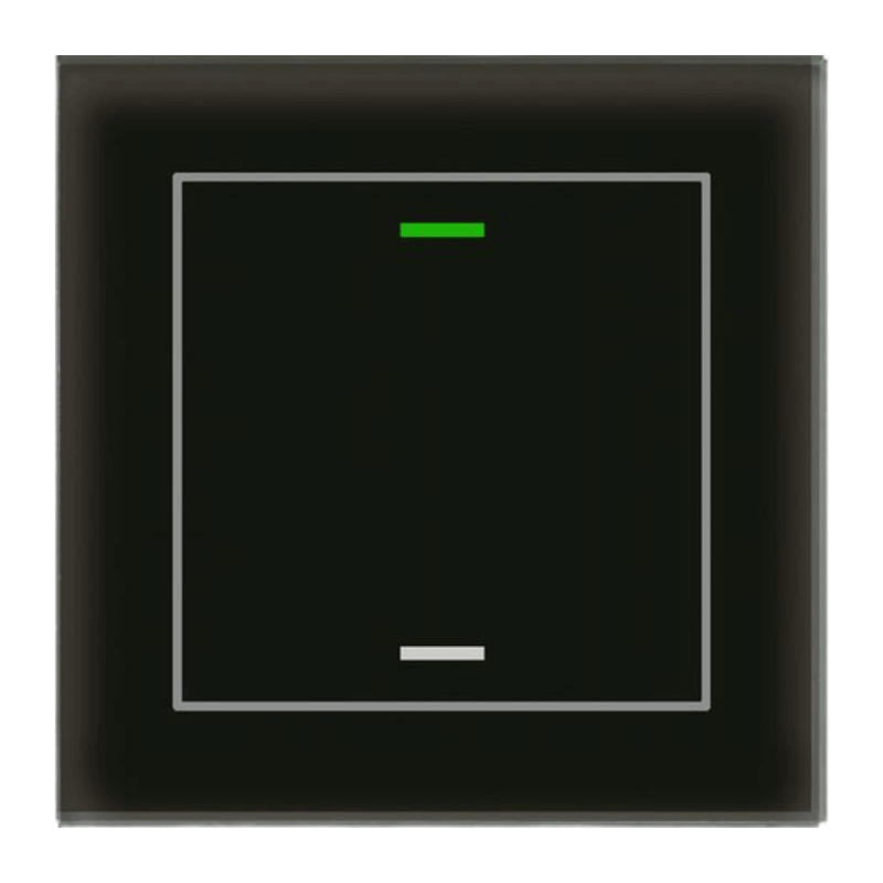MDT KNX-Glastaster II Light BE-GTL1TS.01S 1-fach Glas schwarz/schwarz neutral mit Temperatursensor und RGBW-Status-LEDs