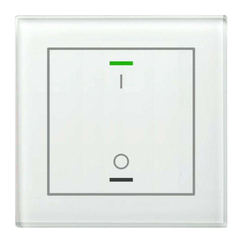 MDT KNX-Glastaster II Light BE-GTL1TW.B1 – 1-fach, mit Temperatursensor, IO-Symbol, Glas weiß