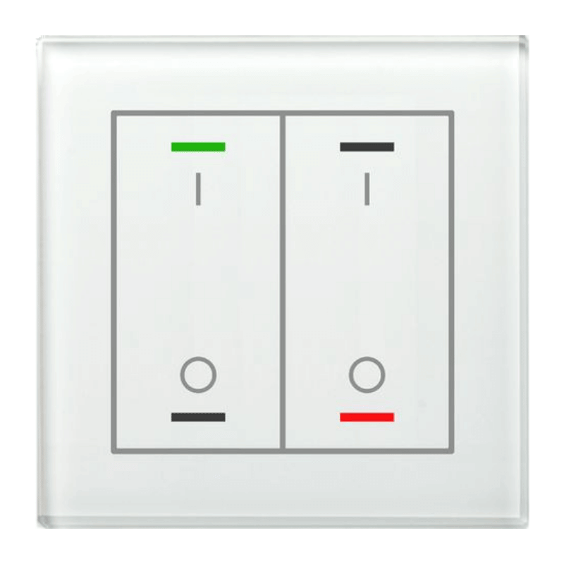 MDT KNX-Glastaster II Light m. Temperatursensor BE-GTL2TW.B1 – 2-fach, IO-Symbol, Glas weiß