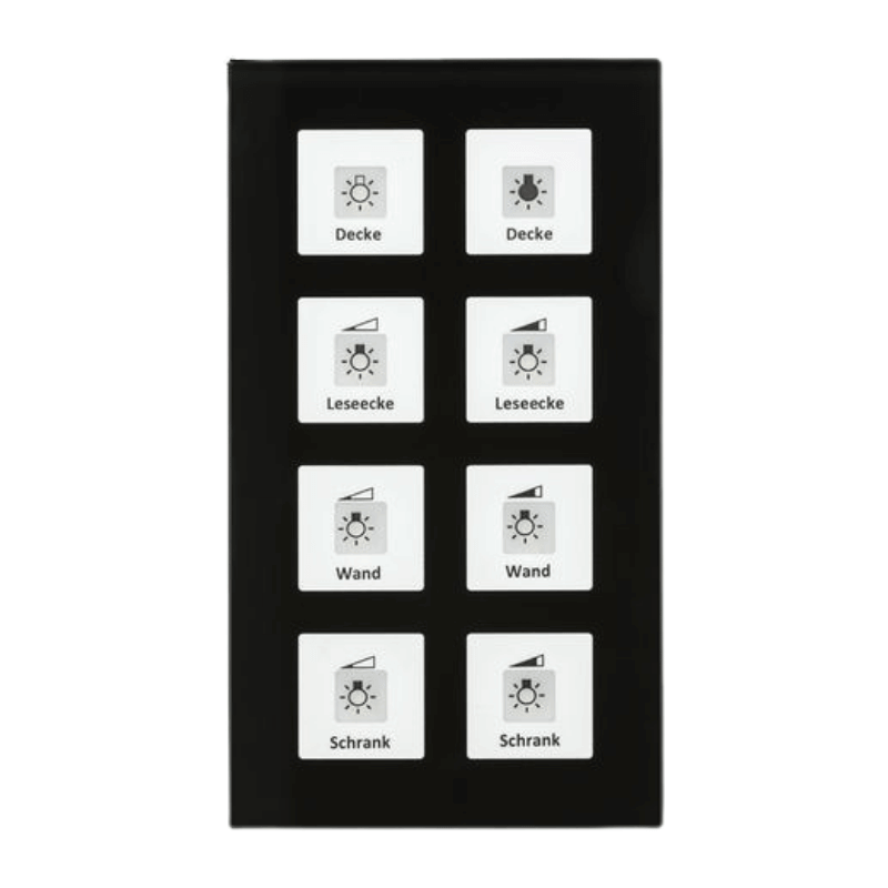 MDT KNX-Glastaster Plus BE-GT08S.01 – 8-fach, Glas schwarz