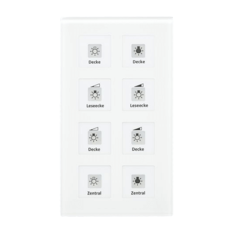 MDT KNX-Glastaster Plus BE-GT08W.01 – 8-fach, Glas weiß