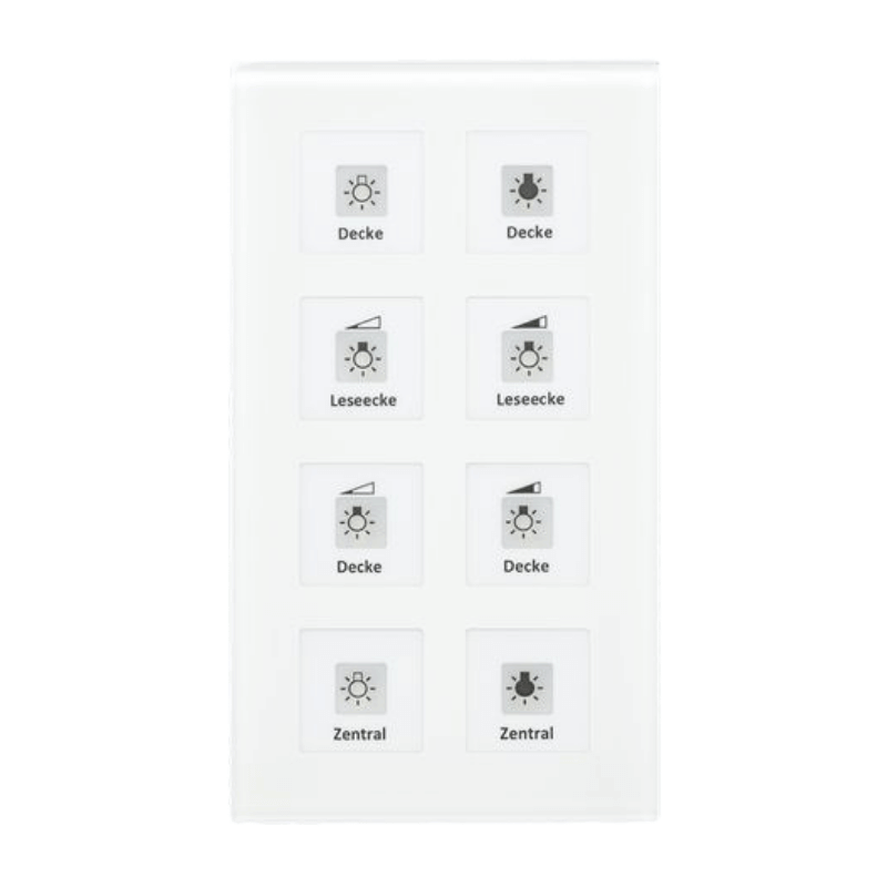 MDT KNX-Glastaster Plus BE-GTT8W.01 – 8-fach, mit Temperatursensor, Glas weiß