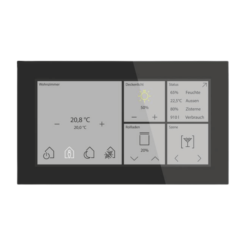 MDT KNX Glas Touch Smart BE-GTS06TS.01S – Standard, Glas schwarz