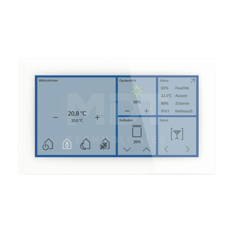 MDT KNX Glas Touch Smart BE-GTS06TW.01S – Standard, Glas weiß
