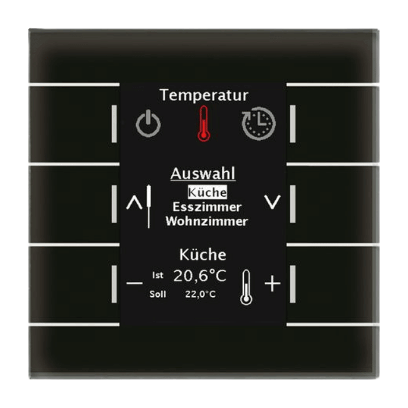 MDT KNX-Glasbedienzentrale Smart BE-GBZS.01S – Glas schwarz/schwarz