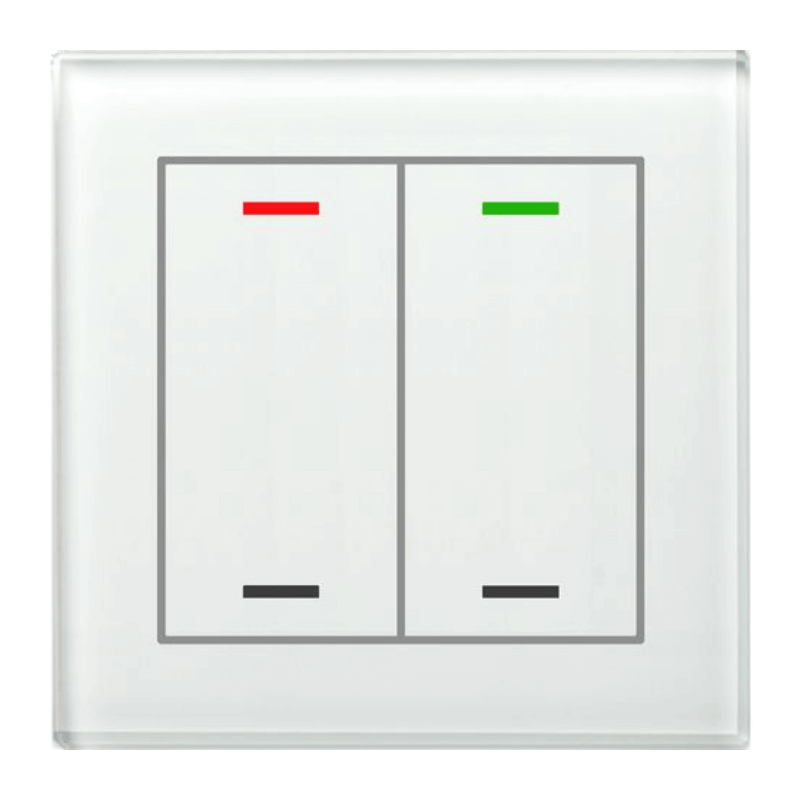 MDT KNX-Glastaster II Light BE-GTL20W.01 – 2-fach, neutral, Glas weiß
