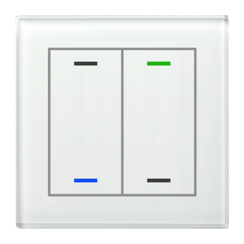 MDT KNX-Glastaster II Light BE-GTL2TW.01 – 2-fach, mit Temp.sensor, neutral, Glas weiß