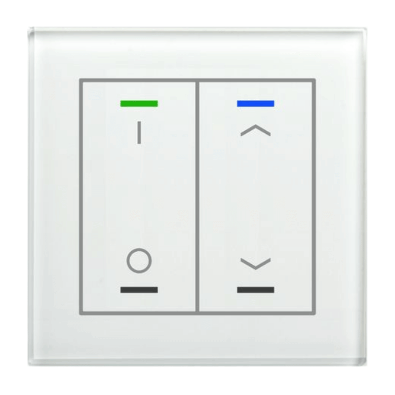 MDT KNX-Glastaster II Light BE-GTL2TW.D1 – 2-fach, mit Temperatursensor, IO, Pfeile, Glas weiß