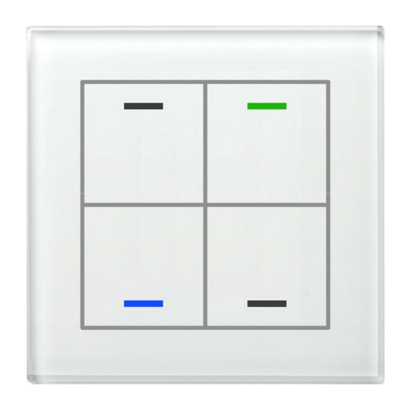 MDT KNX-Glastaster II Light BE-GTL40W.01 – 4-fach, neutral, Glas weiß