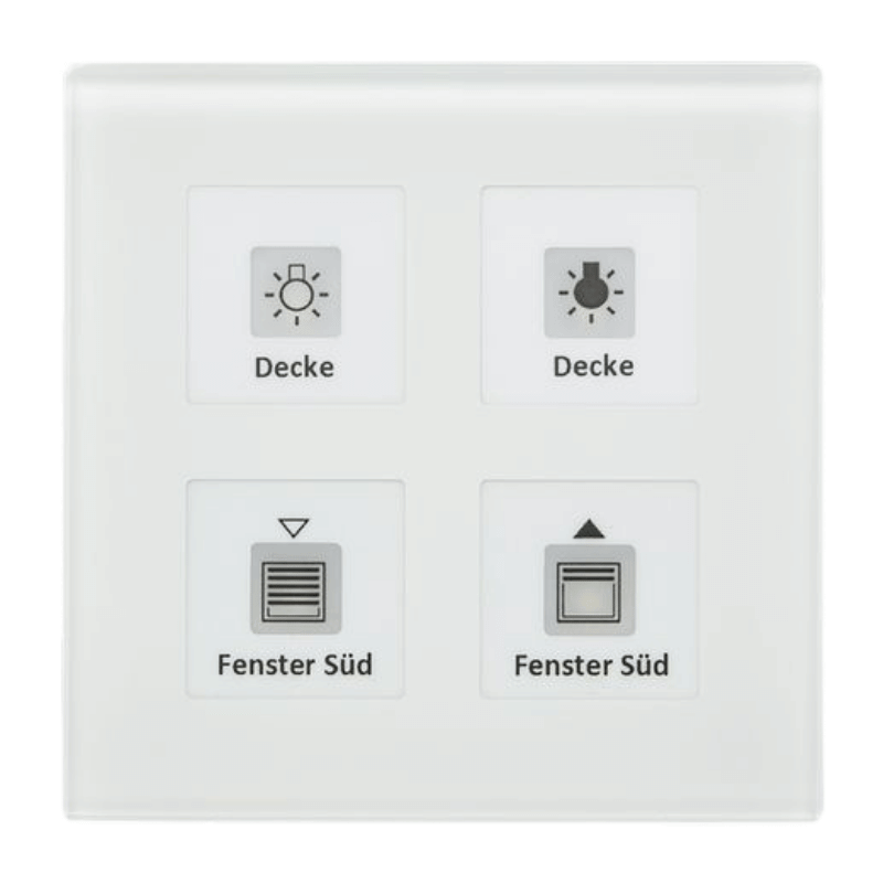 MDT KNX-RF-Glastaster 4-fach RF-GTT4W.01 – 4-fach, Glas weiß