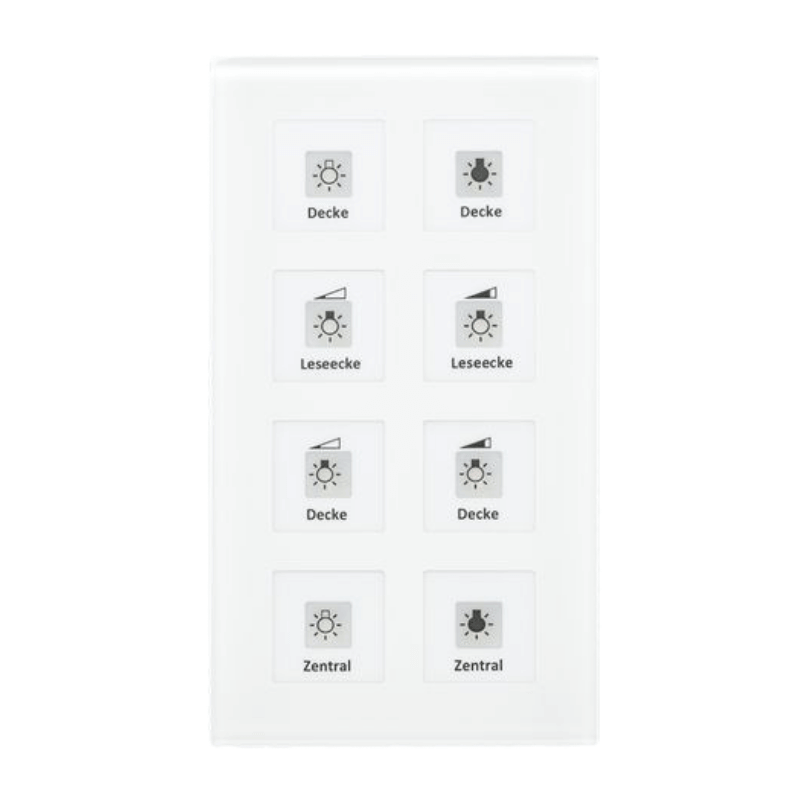 MDT KNX-RF-Glastaster RF-GTT8W.01 8-fach Glas weiß mit Temperatursensor und Orientierungslicht