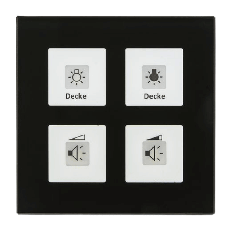 MDT KNX-RF-Glastaster RF-GTT4S.01 – 4-fach, Glas schwarz