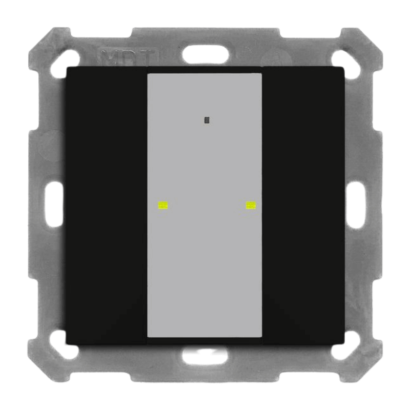 MDT KNX-RF-Tastsensor RF-TA55A206.01 2-fach in schwarz matt für drahtlose KNX-Bedienung