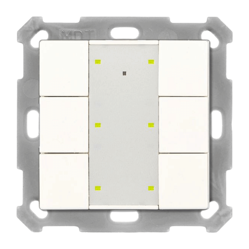 MDT KNX-RF-Tastsensor RF-TA55A6.01 – 6-fach, reinweiß glänzend