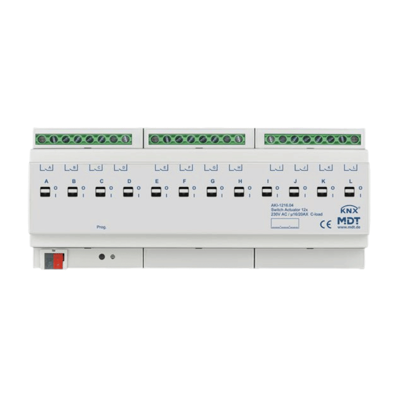 MDT KNX-Schaltaktor Industrie AKI-1216.04 – 12-fach