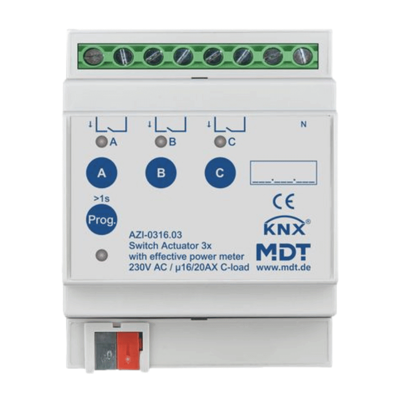 MDT KNX-Schaltaktor Industrie AZI-0316.03 – 3-fach, TrueRMS v3