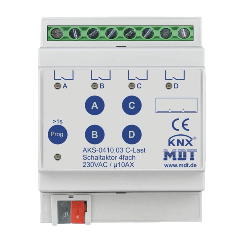 MDT KNX-Schaltaktor Standard AKS-0410.03 – 4-fach, 10 A