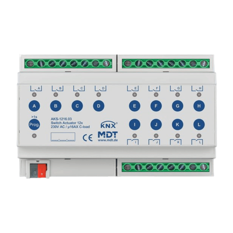 MDT KNX-Schaltaktor AKS-1216.03 – 12-fach, Standard, 16 A