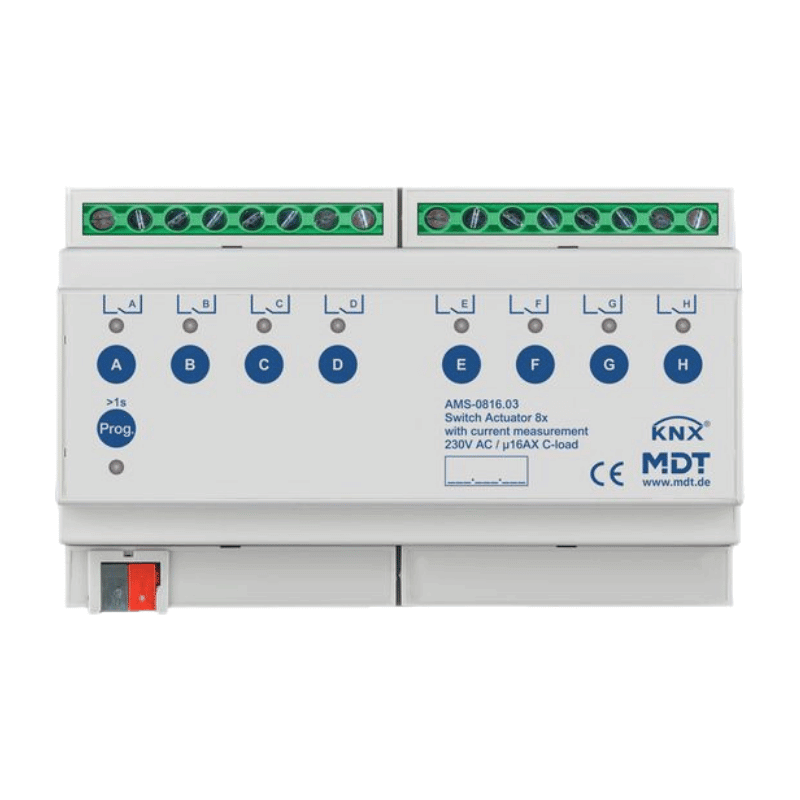 MDT KNX-Schaltaktor Standard AMS-0816.03 – 8-fach, mit Strommessung v3