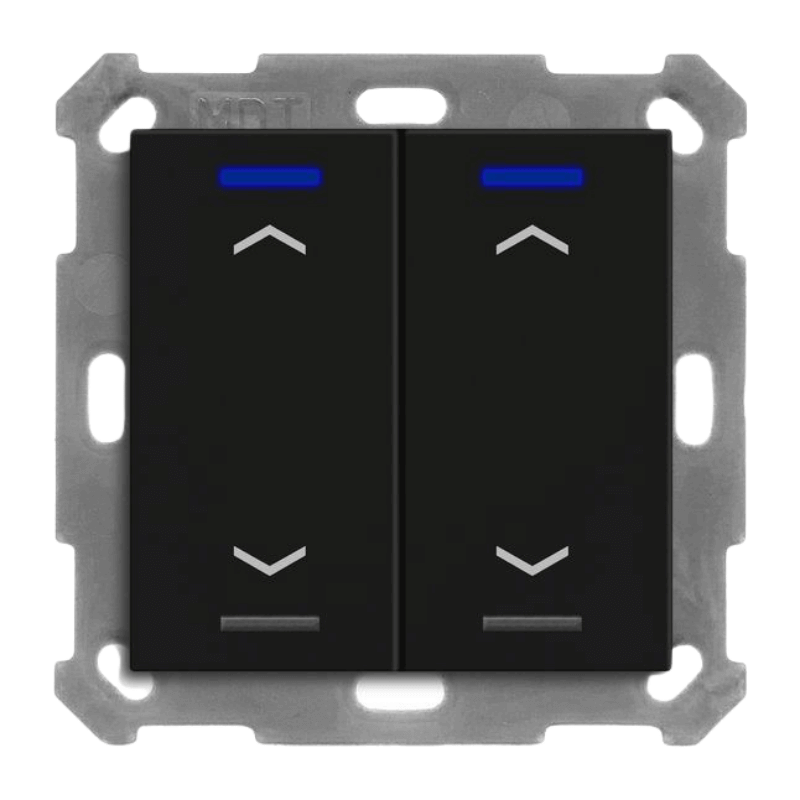 MDT KNX-Tastsensor Light 55 BE-TAL550206.A1 – 2-fach, Pfeile, UP, schwarz matt