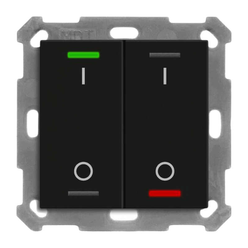 MDT KNX-Tastsensor Light 55 BE-TAL5502.B1 – 2-fach, IO-Symbol, reinweiß glänzend