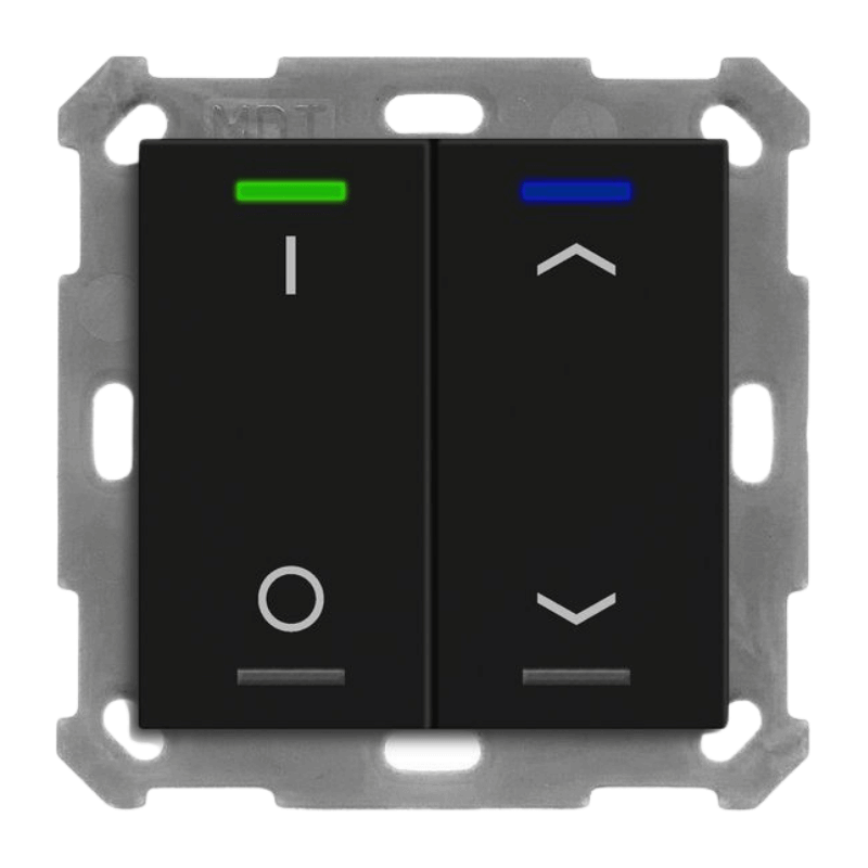 MDT KNX-Tastsensor Light 55 BE-TAL5502.D1 – 2-fach, IO, Pfeile, reinweiß glänzend