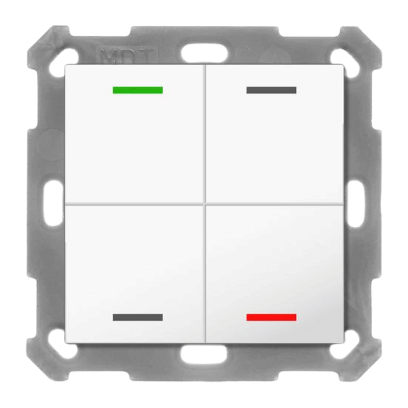 MDT KNX-Tastsensor Light 55 BE-TAL5504.01 – 4-fach, neutral, reinweiß glänzend
