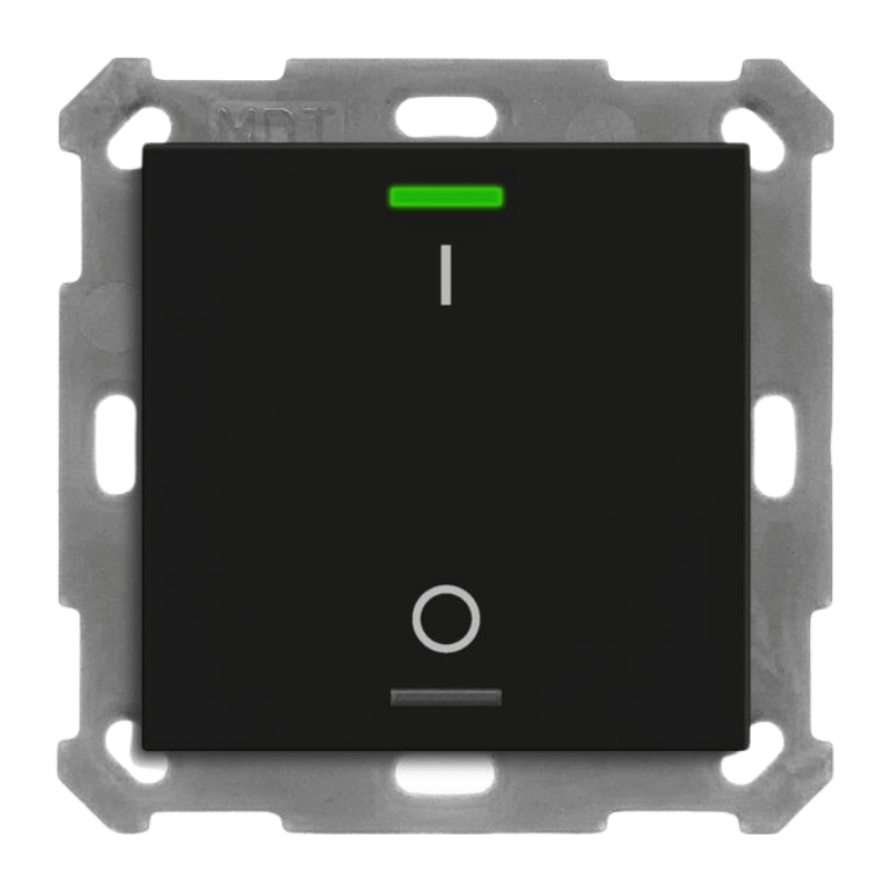 MDT KNX-Tastsensor Light 55 BE-TAL55T1.B1 – 1-fach, mit Temp.sensor, IO-Symbol, reinweiß glänzend