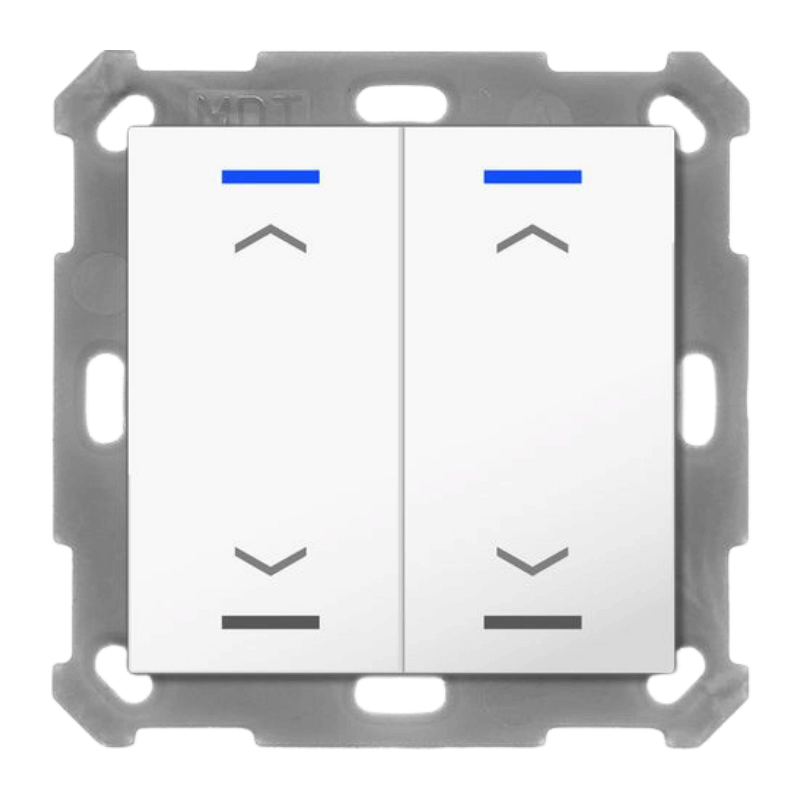 MDT KNX-Tastsensor Light 55 BE-TAL55T2.A1 – 2-fach, Pfeile, Temperatursensor, UP, reinweiß glänzend