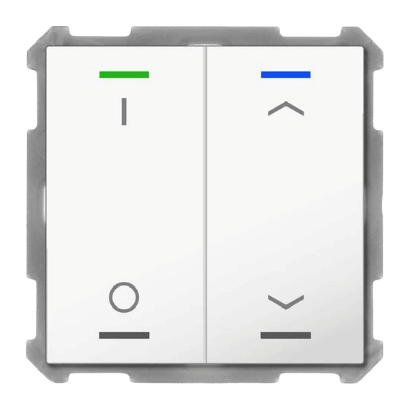 MDT KNX-Tastsensor Light 63 BE-TAL63T2.D1 – 2-fach, IO, Pfeile, Temperatursensor, UP, studioweiß glänzend