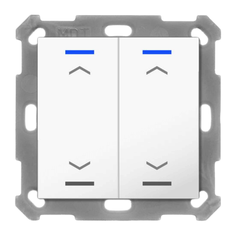 MDT KNX-Tastsensor Light 55 BE-TAL5502.A1 – 2-fach, Pfeile, reinweiß glänzend