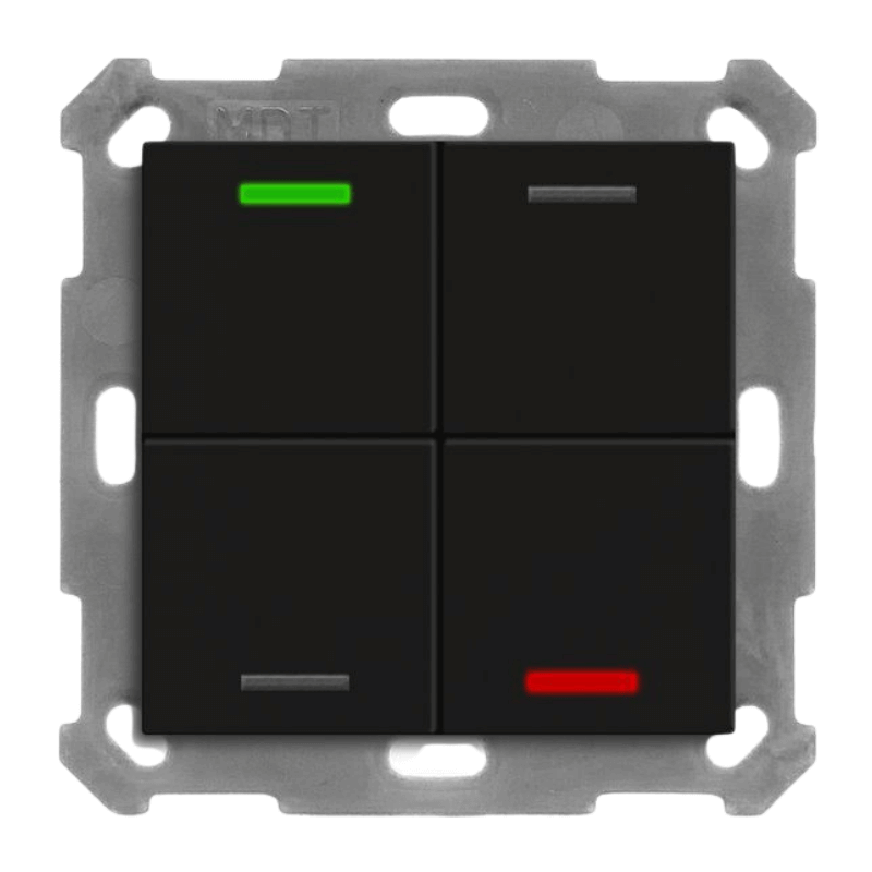 MDT KNX-Tastsensor Light 55 BE-TAL550406.01 – 4-fach, neutral, schwarz matt