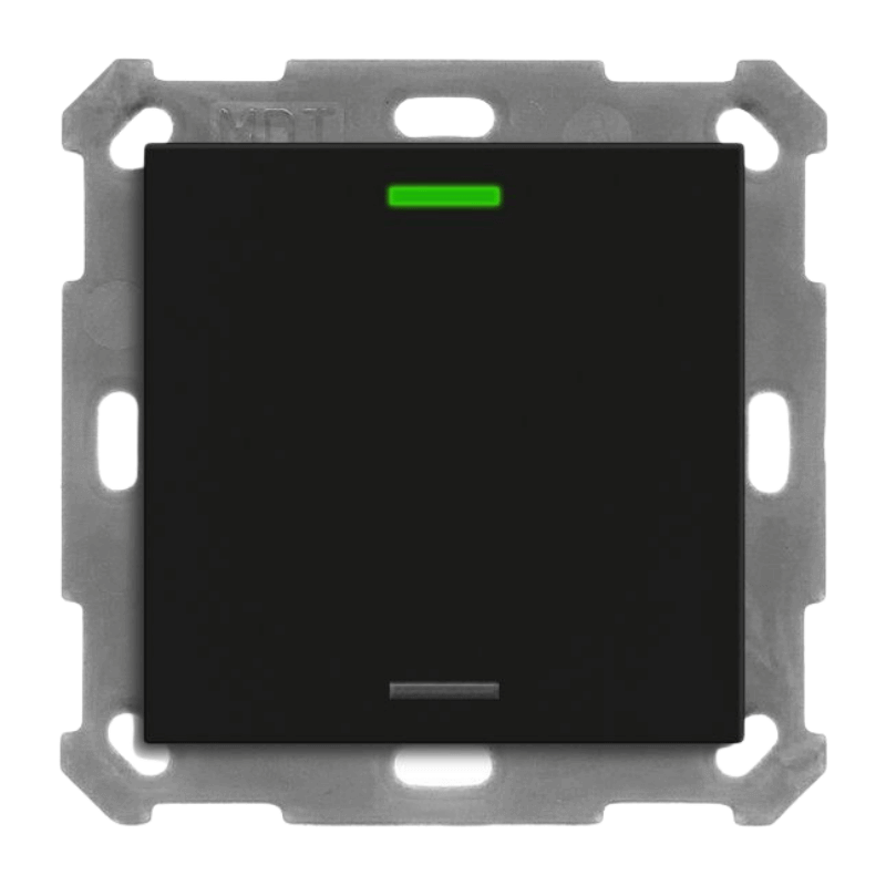 MDT KNX-Tastsensor Light 55 BE-TAL55T106.01 – 1-fach, mit Temp.sensor, neutral, schwarz matt