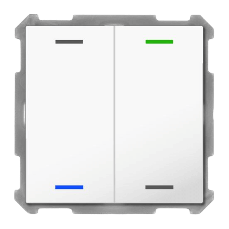 MDT KNX-Tastsensor Light 63 BE-TAL63T2.01 – 2-fach, mit Temp.sensor, neutral, Studioweiß glänzend