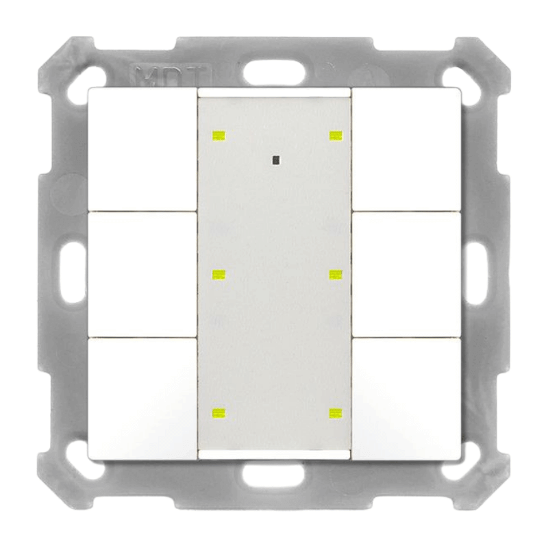 MDT KNX-Tastsensor Plus BE-TA55P6.G2 – 6-fach, UP v2, reinweiß glänzend