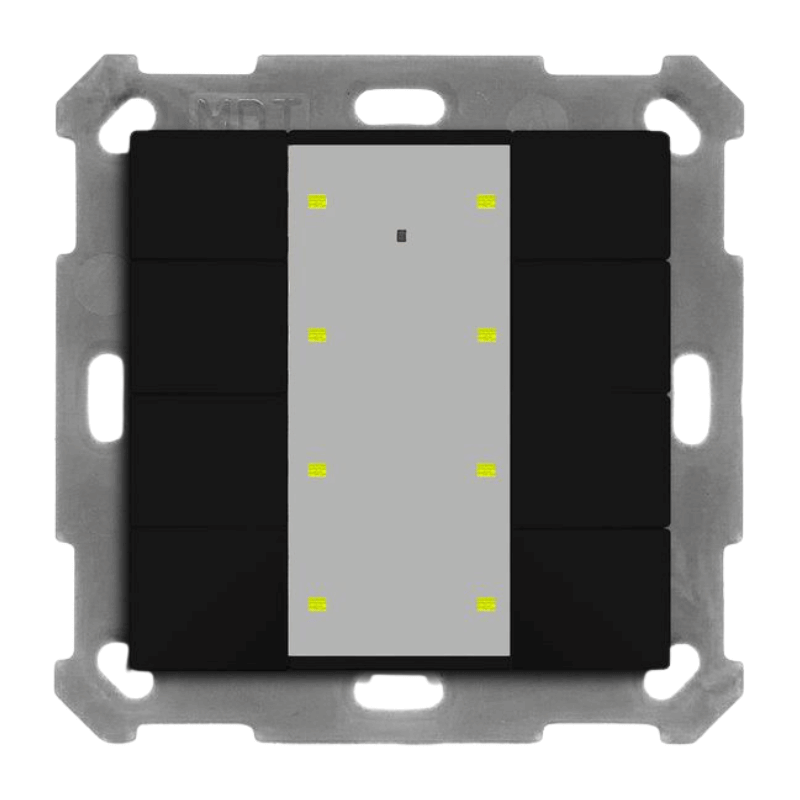 MDT KNX-Tastsensor Plus BE-TA55P806.02 – 8-fach, UP v2, schwarz matt