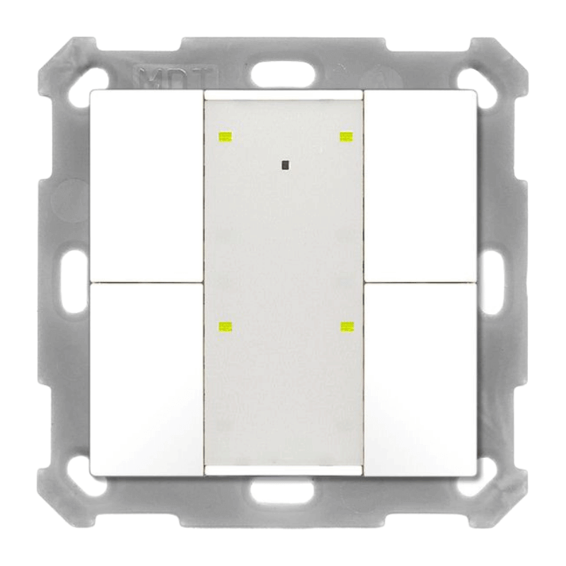 MDT KNX-Tastsensor Plus BE-TA55T4.02 – 4-fach, mit Temperatursensor, UP v2, reinweiß matt