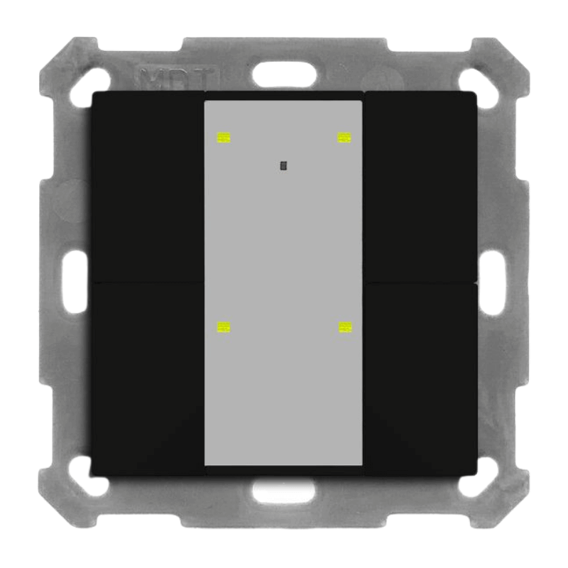 MDT KNX-Tastsensor Plus BE-TA55T406.02 – 4-fach, mit Temperatursensor, UP v2, schwarz matt