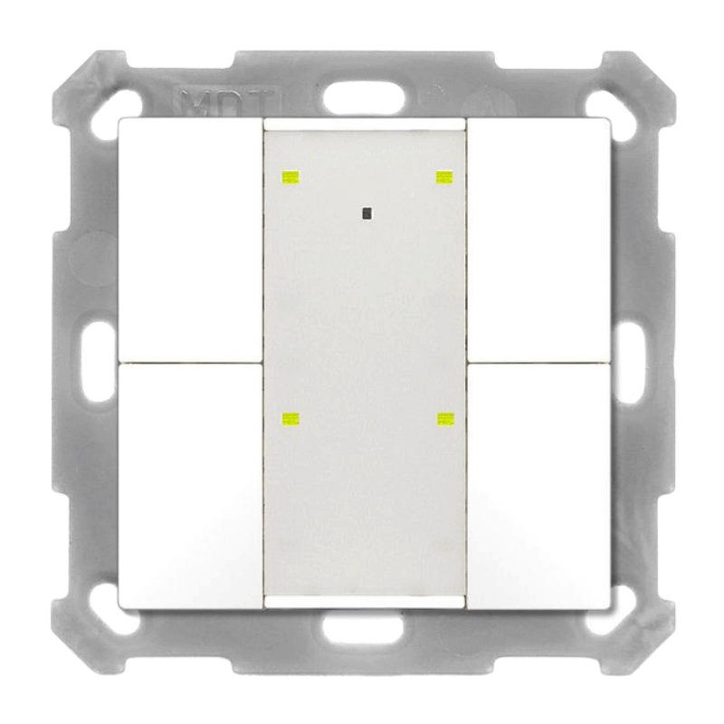 MDT KNX-Tastsensor Plus BE-TA55T4.G2 – 4-fach, mit Temp.sensor, UP v2, reinweiß glänzend