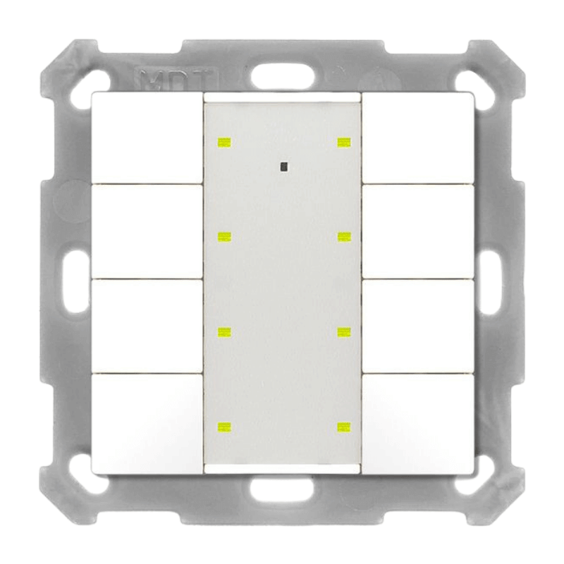 MDT KNX-Tastsensor Plus BE-TA55T8.G2 – 8-fach, mit Temperatursensor, UP v2, reinweiß glänzend