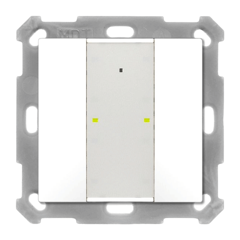 MDT KNX-Tastsensor Plus UP v2 BE-TA55P2.02 2-fach reinweiß matt mit LED-Statusanzeige und Beschriftungsfeld