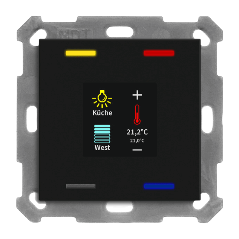MDT KNX-Tastsensor Smart 55 BE-TAS55T406.01 – Temperatur-/ Feuchtsensor, schwarz matt