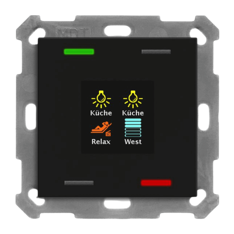 MDT KNX-Tastsensor Smart 55 BE-TAS550406.01 – Standard, schwarz matt