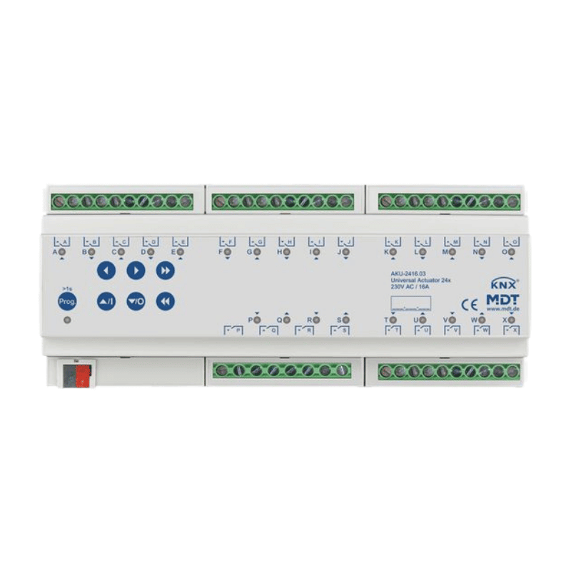 MDT KNX-Universalaktor AKU-2416.03 24-fach REG-Ausführung mit bistabilen Relais für Schalt- und Jalousiefunktionen